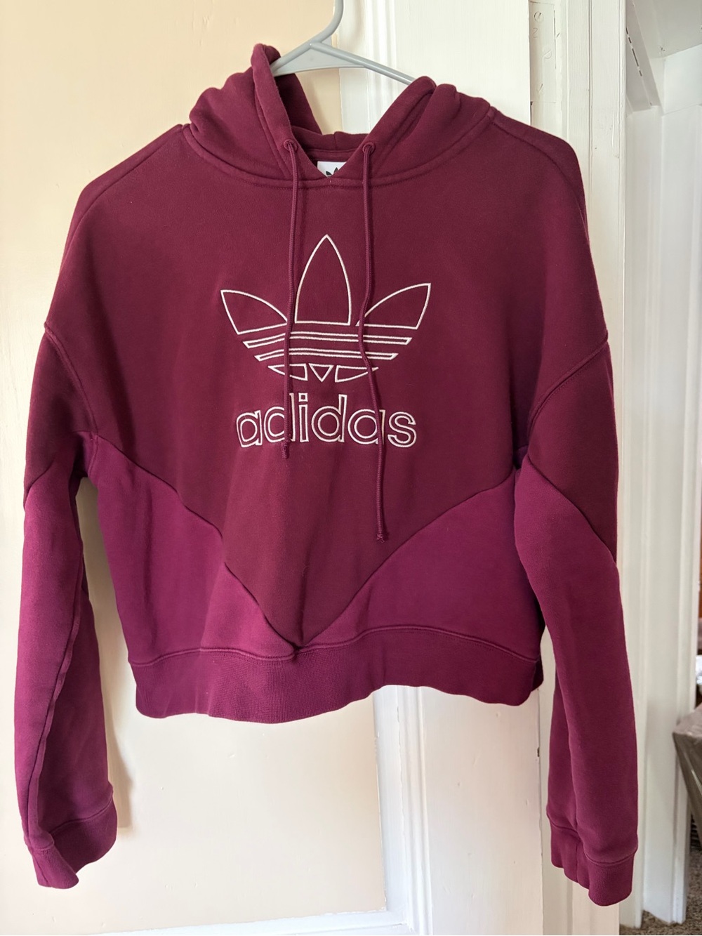 adidas Women's Two-Tone Burgundy & Plum Hooded Sweatshirt
